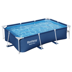 <span class=keywords><strong>Bestway</strong></span> 56403 <span class=keywords><strong>Pataugeoire</strong></span> rectangulaire en acier à cadre métallique 2.59m x 1.70m x 61cm <span class=keywords><strong>Pataugeoire</strong></span> pour enfants en PVC au sol - Product Image 1