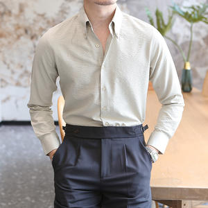 Camisa <span class=keywords><strong>de</strong></span> manga larga Premium Sense Peacock para hombre, camisa informal italiana con cuello puntiagudo, temperamento, delgada, resistente a las arrugas - Product Image 3