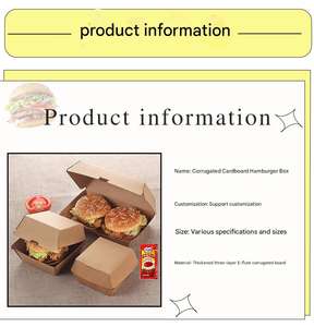 Boîtes à emporter écologiques biodégradables personnalisées, boîtes à pain en papier ondulé, emballages pour hamburgers, boîtes à pizza en forme de bateau - Product Image 6