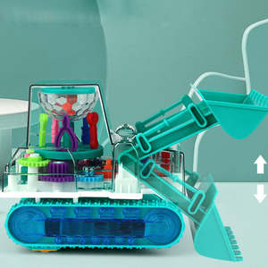 Transparent Gear Bulldozer Electric Children Education <strong>Simulation</strong> <strong>Model</strong> <strong>Engineering</strong> Car Lighting Music Toys - Product Image 6