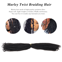 Cheveux synthétiques Marley Ombre couleur unie, effet bouclé et volumineux, pour tresses et torsades au crochet, pour femmes, coiffures protectrices