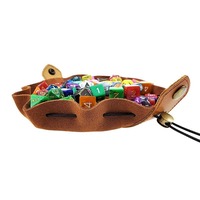Pochette à dés pliable en cuir PU, sac de rangement multifonctionnel pour dés et bijoux, étui portable pour dés avec cordon de serrage