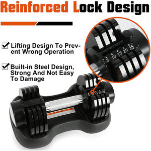 <span class=keywords><strong>Haltères</strong></span> réglables de qualité professionnelle de 11 kg (25 lb) avec poignée antidérapante pour la <span class=keywords><strong>musculation</strong></span> avancée - Product Image 3