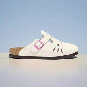 निर्माता कस्टम किटी पैटर्न यूनिसेक्स क्लॉग जूते उच्च गुणवत्ता वाले वास्तविक चमड़े के एंटी स्लाइppery कॉर्क एकमात्र महिला आलसी क्लोज जूते - Product Image 3