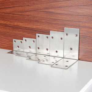 Dispositif de fixation en acier inoxydable brossé argenté épaissi à angle droit de 90 degrés, support d'angle élargi en forme de L pour lambris - Product Image 4