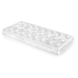 Stampo per cioccolatini a forma di cuore con 24 cavità, in plastica trasparente, per la preparazione di dolci. - Product Image 1