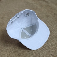 Topi Kasual Olahraga 6 Panel Putih dengan Logo Bordir Daun Kustom yang Laris Terjual, Terbuat dari Katun, Dapat Disesuaikan, dengan Pinggiran Datar dan Model Snapback untuk Wanita.