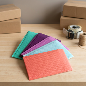 Sobres de Burbuja Ecológicos Grandes de Color Rosa Intenso, Sobres Acolchados de Poliéster Opacos, Autoadhesivos, Impermeables, con Pegatinas para Manualidades - Product Image 3