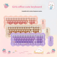 Ensemble clavier et souris sans fil personnalisé, design nuage arc-en-ciel multicolore, taille standard, mignon