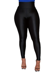 Leggings de yoga noirs taille haute pour femmes nouveau style sans couture serré avec fermeture à la taille élastique pantalon à <span class=keywords><strong>motif</strong></span> solide - Product Image 5
