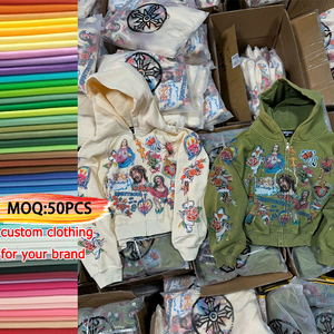 ชุดวอร์มสองชิ้นผ้าคอตตอนแบบมีฮู้ดเย็บปักลายสำหรับฤดูหนาวโลโก้ตามสั่ง - Product Image 1