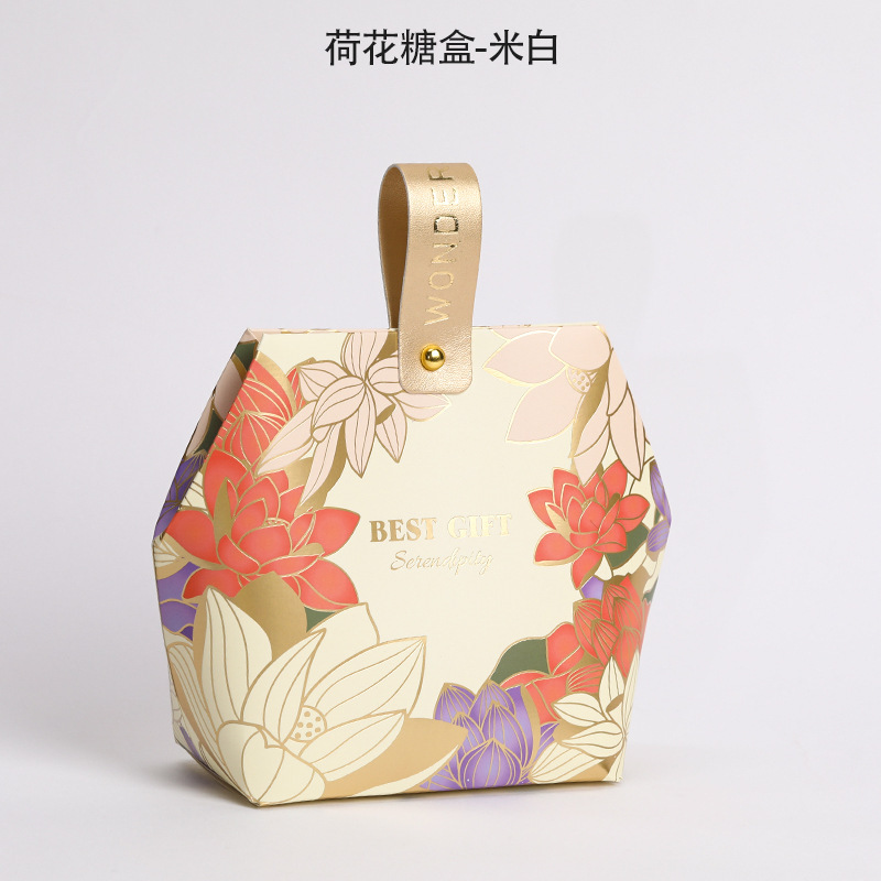 Boîte à bonbons fleur de lotus beige