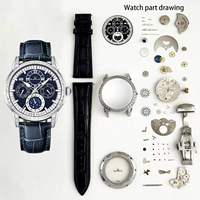 Montres pour hommes, mode, acier inoxydable de haute qualité, multifonctionnelles, entièrement automatiques, mécaniques, cadran en cristal saphir, 5BAR