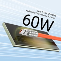 Kabel Pengisian Daya Cepat USB-C 60W 3-in-1 untuk Komputer, Printer, Perangkat Seluler - Kabel USB-C/Micro USB Universal