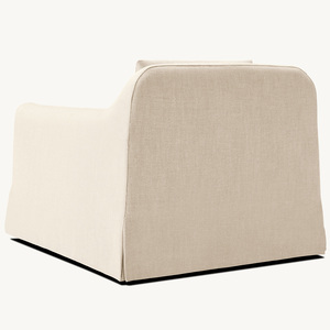 Fauteuil simple <span class=keywords><strong>de</strong></span> salon Rhoohill <span class=keywords><strong>de</strong></span> style américain <span class=keywords><strong>en</strong></span> lin, avec housse amovible, fauteuil pivotant <span class=keywords><strong>de</strong></span> détente pour chambre à coucher - Product Image 3
