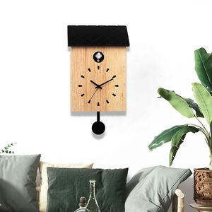 カッコウ時計振り子付きインフィニティタイムブラックウォールアートモダンデザイン - Product Image 5