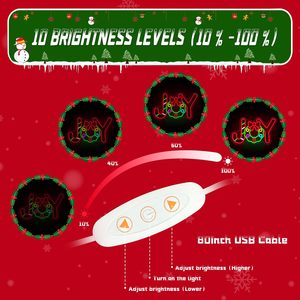 Christmas gift neon <b>LED</b> dimmable <b>USB</b> powered indoor hanging decorative <b>light</b> ambient <b>light</b> indicator <b>light</b> luminous sign 5V 12V - Product Image 4