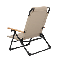 Chaise pliante de camping moderne avec logo personnalisé, dossier inclinable, accoudoirs, structure en acier durable, design ultra confortable