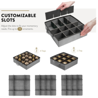 Boîte de rangement pour décorations de Noël, zone extensible réglable pour figurines et compartiments, capacité de 73 décorations de Noël