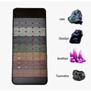 Tapis chauffant en germanium et jade à LED 48 LED, 80*190cm, coussin thermique en cristal, tapis chauffant en pierre de Bian améthyste, 110V/220V 210W pour le corps entier - Product Image 4
