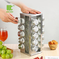 UNIQUE GROUP Porte-épices 20 pots Organisateur de tour tournante en métal à 5 couches avec épices de cuisine Assaisonnements Installation de type debout