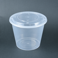 LANKE Récipients alimentaires personnalisés Bol à déjeuner étanche pour micro-ondes 2000ml de forme ronde Bols profonds jetables flexibles transparents