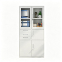 Vitrina Moderna de 2 Puertas de Vidrio, Gabinete de Acero para Archivos y Bebidas Alcohólicas, Organizador de Muebles para el Hogar, Proveedor Mayorista