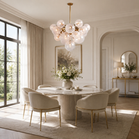 Suspension moléculaire moderne Jingshi Lighting en or, avec globes en verre givré effet craquelé, élégante décoration pour salle à manger