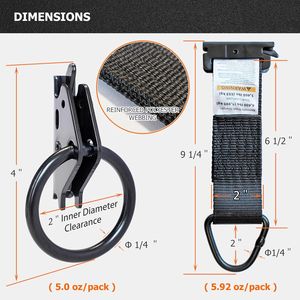 Lot de 4 anneaux toriques E-Track et 2 ancrages de fixation à corde de 2 po x 6 po, capacité de charge de 1500 lb <span class=keywords><strong>pour</strong></span> camion, remorque fermée, camionnette à plateau - Product Image 3