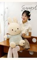 Boneka Kelinci Mia Lucu Biru Merah Super Lembut Bordir Boneka Hewan Hadiah Ulang Tahun 30cm Hadiah Ulang Tahun