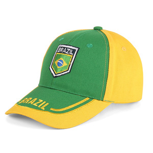 Cappellino da Baseball per Calcio a 6 Pannelli con Ricamo in Puro Cotone, Cappello Parasole Estivo della Squadra Brasiliana - Product Image 1
