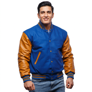 Streetwear Fashion Winter <b>Baseball</b> <b>Jacket</b> <b>Men</b> Embroidery Varsity <b>Jacket</b> PU Leather Sleeves Custom High Quality Varsity <b>Jacket</b> - Product Image 1