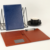 Carpeta de carpeta de archivos de cuero PU de tamaño A5 con clip de hebilla magnética para archivar y organizar