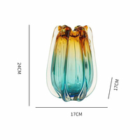Vase en verre artisanal ombré, style moderne minimaliste, pour la maison, la salle d'exposition, la table basse, l'entrée, décoration, vase ornemental