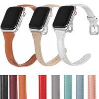 Bracelet Mince Mince Crocodile Texture Cuir Boucle pour Montre 38/40 & 42/44 Bracelet pour SE 6 5 4 3 2 1