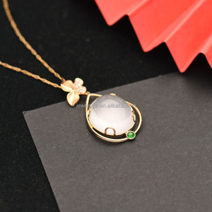 สร้อยคอหยกธรรมชาติ Qingyabailu Feicui รูปทรงไข่ ระดับน้ำแข็ง หยกเจดไนต์ สำหรับผู้หญิง จี้หยกเกรด A สไตล์คลาสสิก - Product Image 3