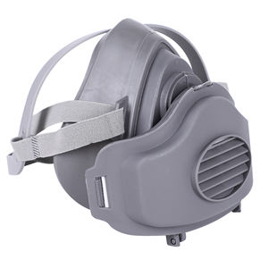Masker <span class=keywords><strong>Respirator</strong></span> silikon tahan Gas KN95, dapat digunakan kembali ukuran dapat diatur dengan Filter yang dapat diganti untuk perlindungan debu industri - Product Image 2