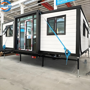 منزل WinFair Tunisia منخفض الجاهز معزول متنقل صغير جاهز للتوسيع منزل متنقل بني اللون مع عجلات - Product Image 4