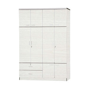 OEM Stylish <b>White</b> Oak Color 4-Door Wardrobe Mirror Interior Storage <b>Drawers</b> <b>for</b> Home Office Hotel Apartment <b>Bedroom</b> Furniture - Product Image 2