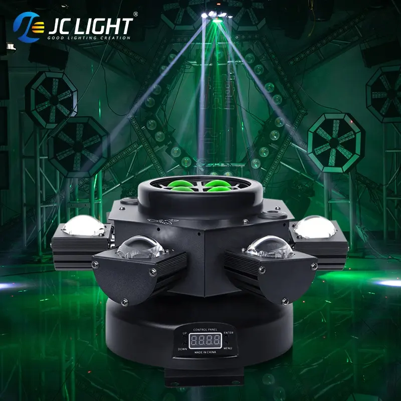 Popular Dj Stage Lighting Led 6 Heads Laser Light Dmx Control Six Bee Eyes Smart Beam Moving With Laser For Bar Party Club