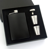 Ensemble de flacons à liqueur en acier inoxydable de 7 oz et 8 oz avec entonnoir, coffret cadeau pour homme, flacon à whisky personnalisé avec logo
