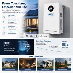 Batería Solar de Pared de 10kWh 48V 200Ah, <span class=keywords><strong>8500</strong></span> Ciclos, Certificación TUV CE, Almacenamiento de Energía Comercial, SOP Sol - Product Image 1