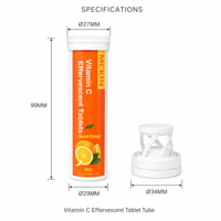 Tube en PP de 29 mm avec bouchon spiralé pour comprimés effervescents, idéal pour les suppléments vitaminiques, vente en gros, qualité alimentaire, pour distributeurs