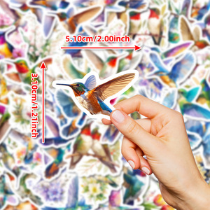 56 autocollants d'animaux sauvages et d'<span class=keywords><strong>oiseaux</strong></span> colibris en <span class=keywords><strong>aquarelle</strong></span> - Product Image 2