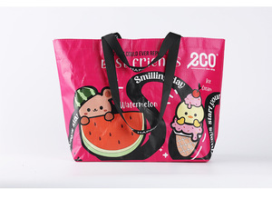 Bolsas de Mano Aisladas de PP Tejido de Gran Capacidad al por Mayor, Ecológicas y Duraderas, con Logotipo Personalizado, para Compras - Product Image 3