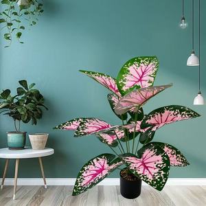 เต่าปลอมสำหรับตกแต่งบ้าน taro ใบไม้ปลอมสีเขียวพืชภูมิทัศน์สวน - Product Image 2