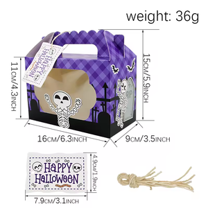 Halloween rõ ràng cửa sổ điều trị hộp thiết lập lá vàng in goodie hộp cho Cookie kẹo Sushi sinh nhật bên-Bìa đơn - Product Image 2