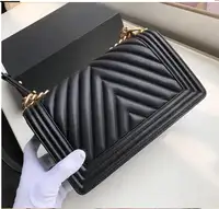Lederen Chevron Schoudertas Top Kwaliteit Luxe Handtassen Voor Vrouwen Designer Purse Merk Caviar Keten Tas Crossbody Tassen