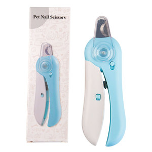Ciseaux à ongles pour animaux de compagnie en acier inoxydable portables rechargeables à LED pour chiens et chats - Product Image 1