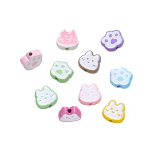 Perles en alliage en forme de patte de chat pour la fabrication de bijoux, accessoires de bricolage multicolores 8mm - Product Image 5